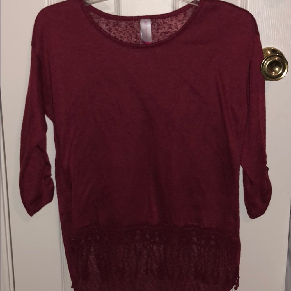 Maroon colored top